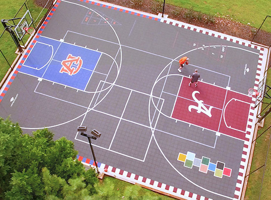 custom designed game court for residential applications